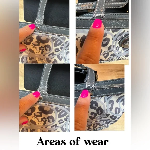 Coach Animal Print Tote - Cream & Gray - Picture 16 of 16